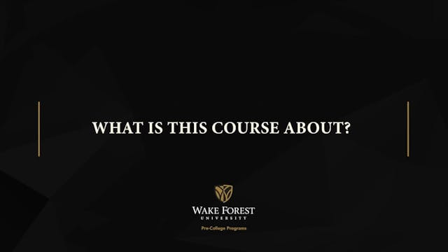 Video preview for What is this course about?